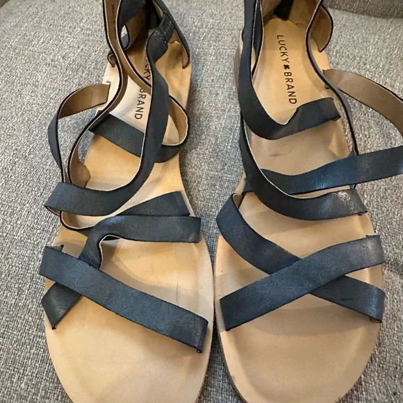 Lucky Brand Women's Black Strappy Sandals - Picture 1 of 5